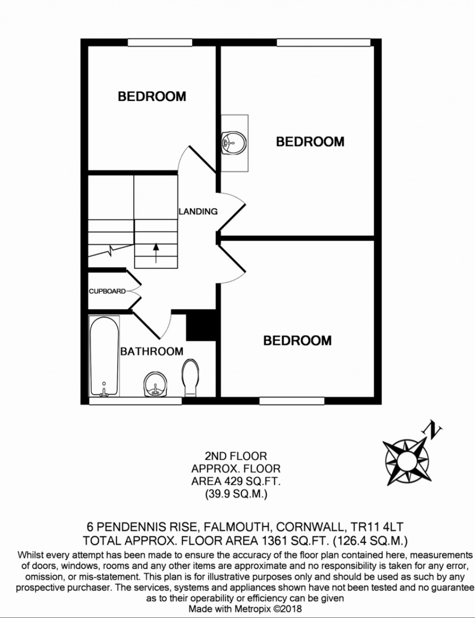Floorplan for 6 Pendennis Rise, Falmouth - 2024 STUDENT PROPERTY