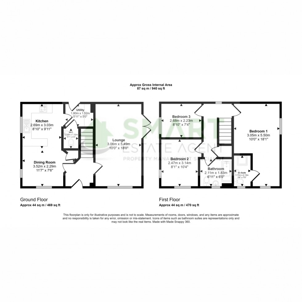 Floorplan for Channings Drive, Exeter, EX1