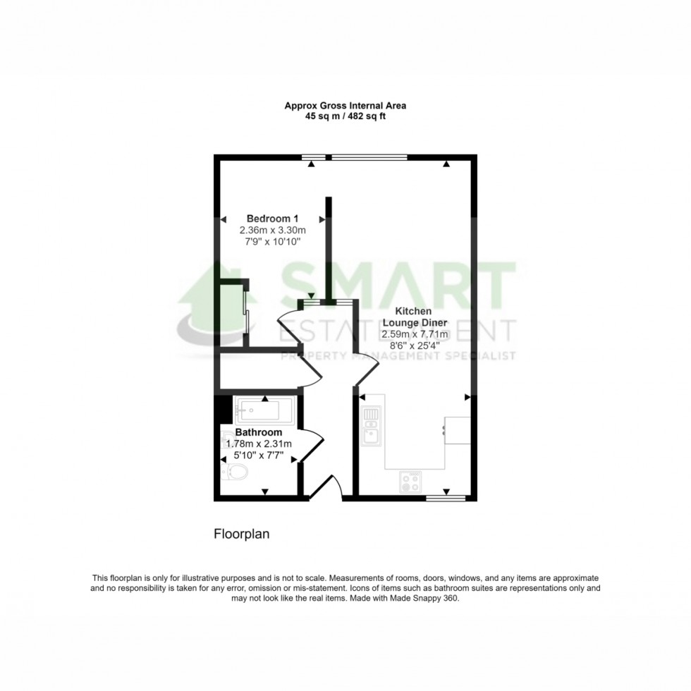 Floorplan for 14 Bedford Street, Exeter, EX1