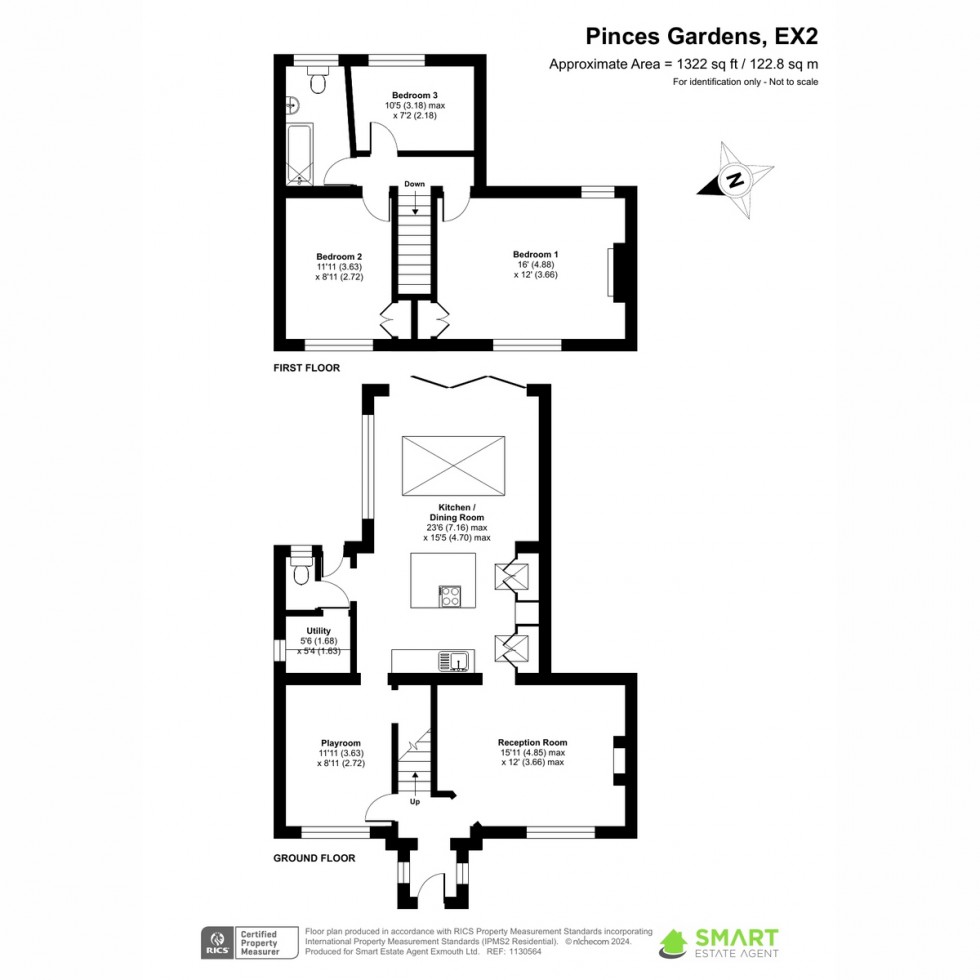 Floorplan for Pinces Gardens, Exeter, EX2