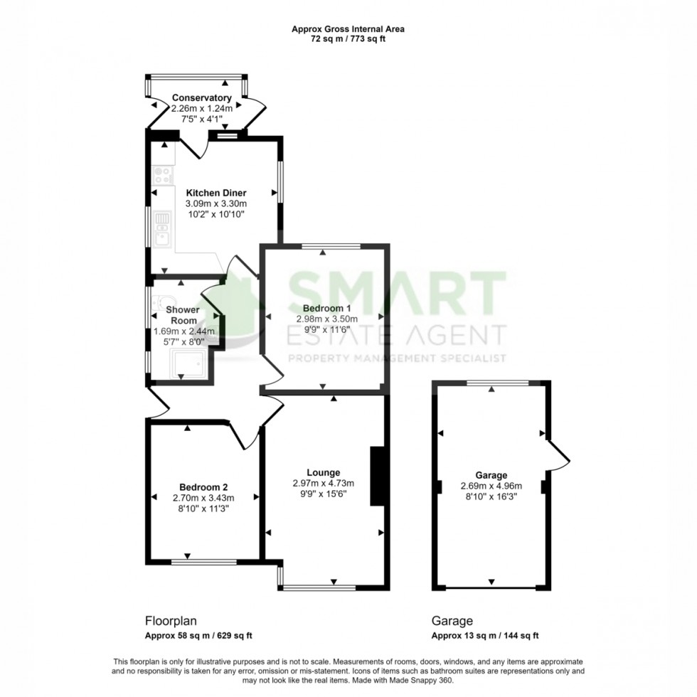 Floorplan for Woolsery Close, Exeter, EX4