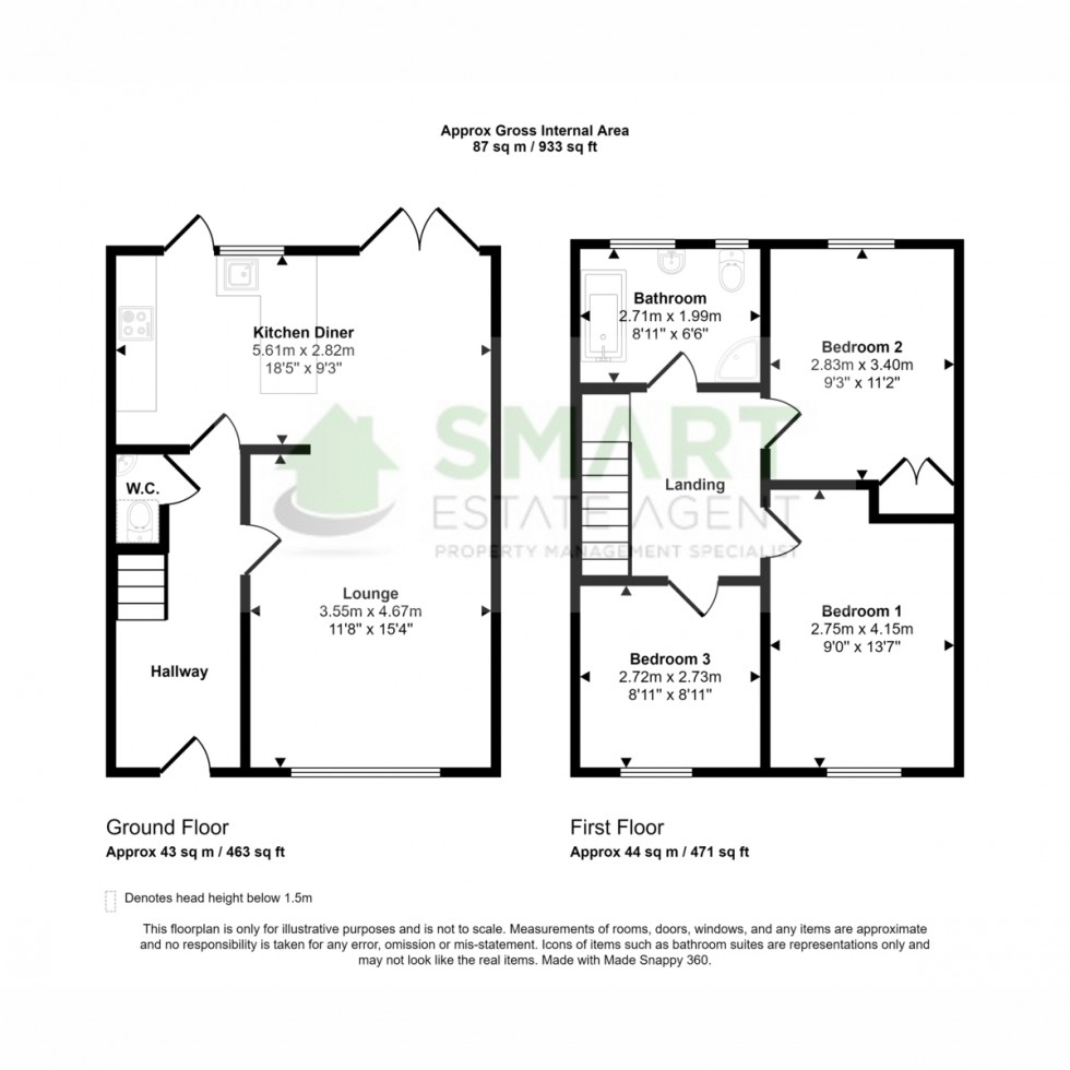 Floorplan for Rosebarn Lane, Exeter, EX4