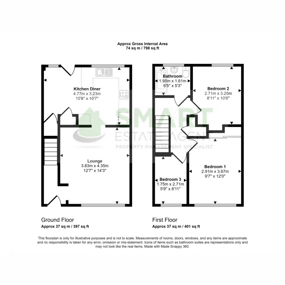 Floorplan for Addison Close, Exeter, EX4