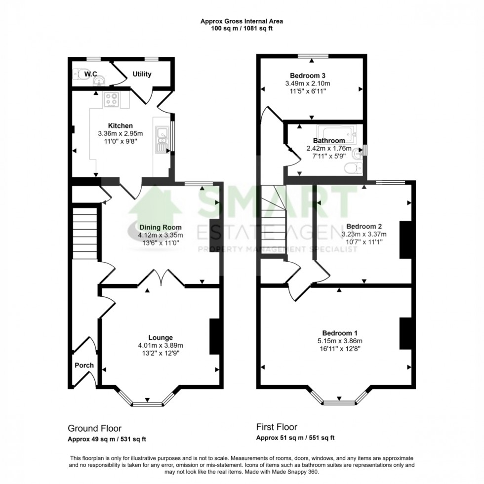 Floorplan for Duckworth Road, Exeter, EX2