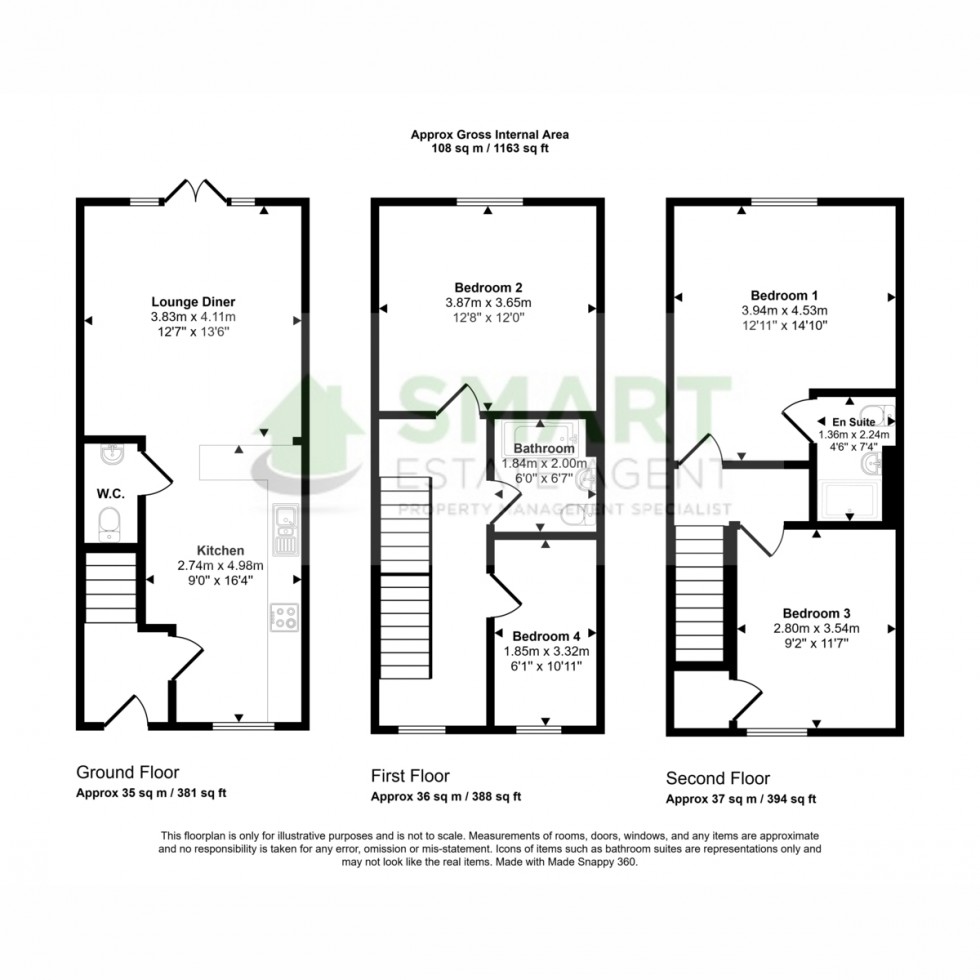 Floorplan for Thursby Walk, Exeter, EX4