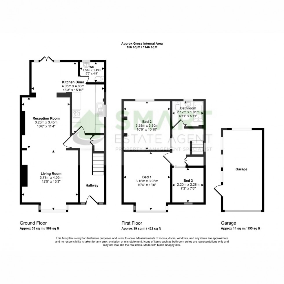 Floorplan for Chard Road, Exeter, EX1