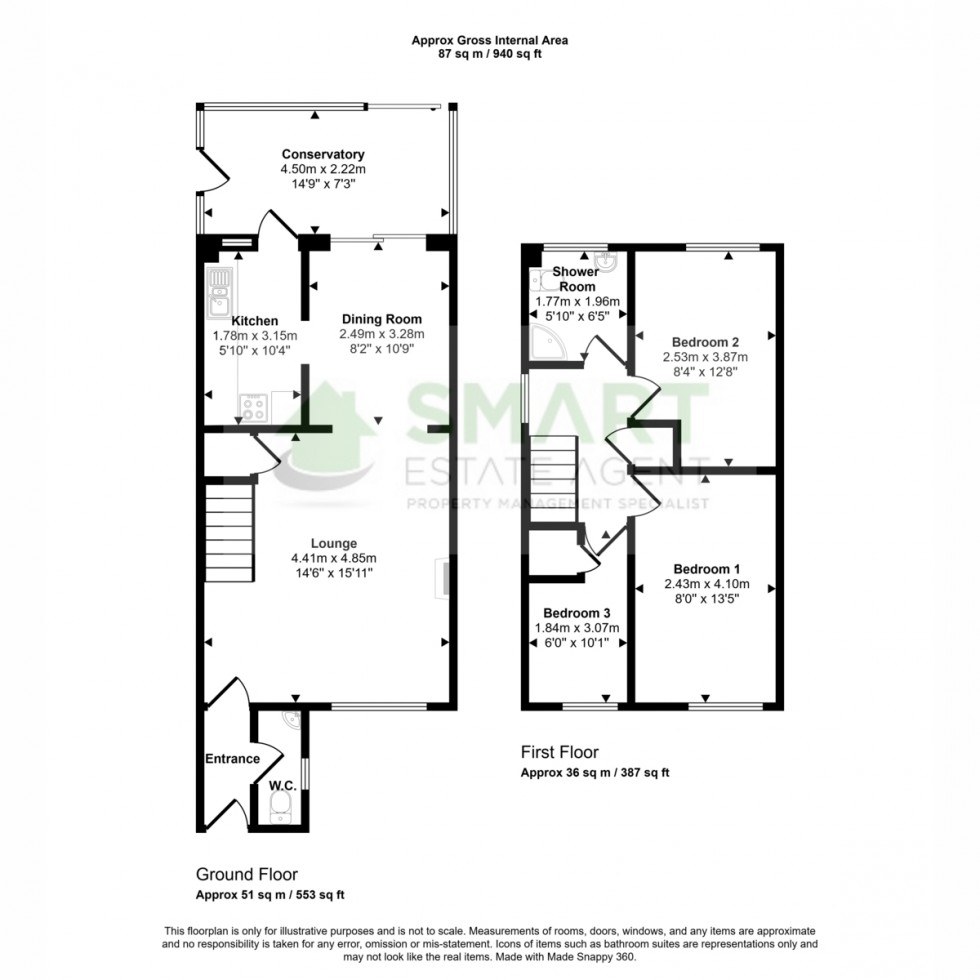 Floorplan for Plassey Close, Exeter, EX4